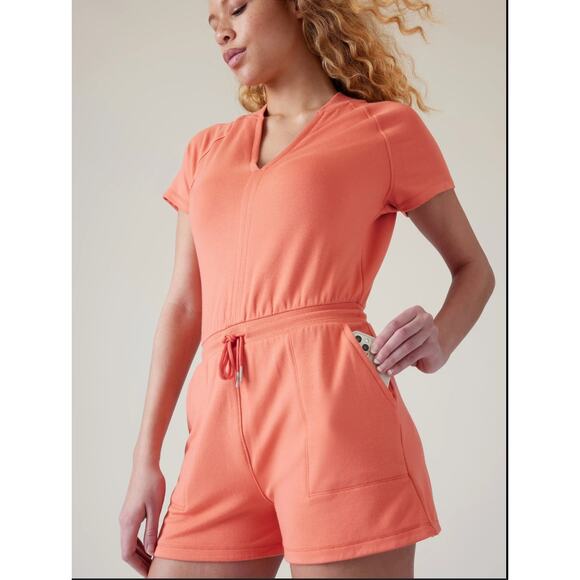 ATHLETA Balance Short Sleeve V Neck Romper 534775 // M - Picture 11 of 12